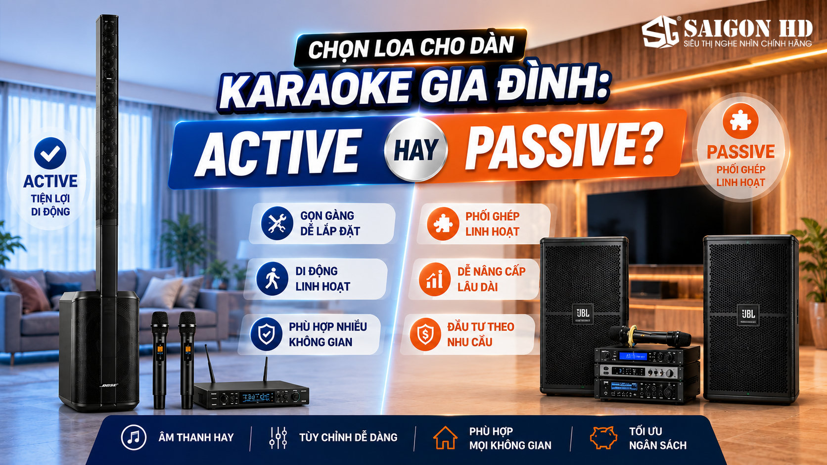 Lựa chọn loa nào cho dàn Karaoke gia đình: Active hay Passive?