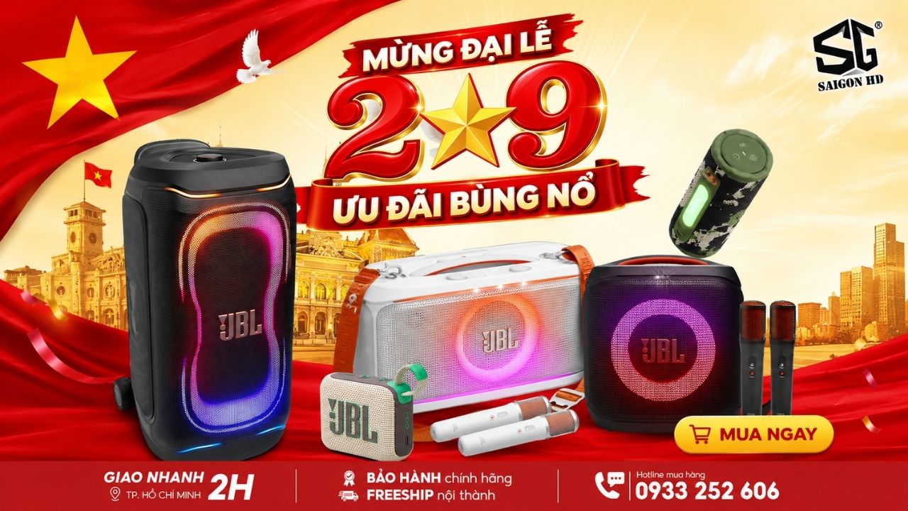 Khuyến mãi Quốc Khánh 2/9 – Loa JBL ưu đãi khủng, quà tặng hấp dẫn tại SAIGON HD
