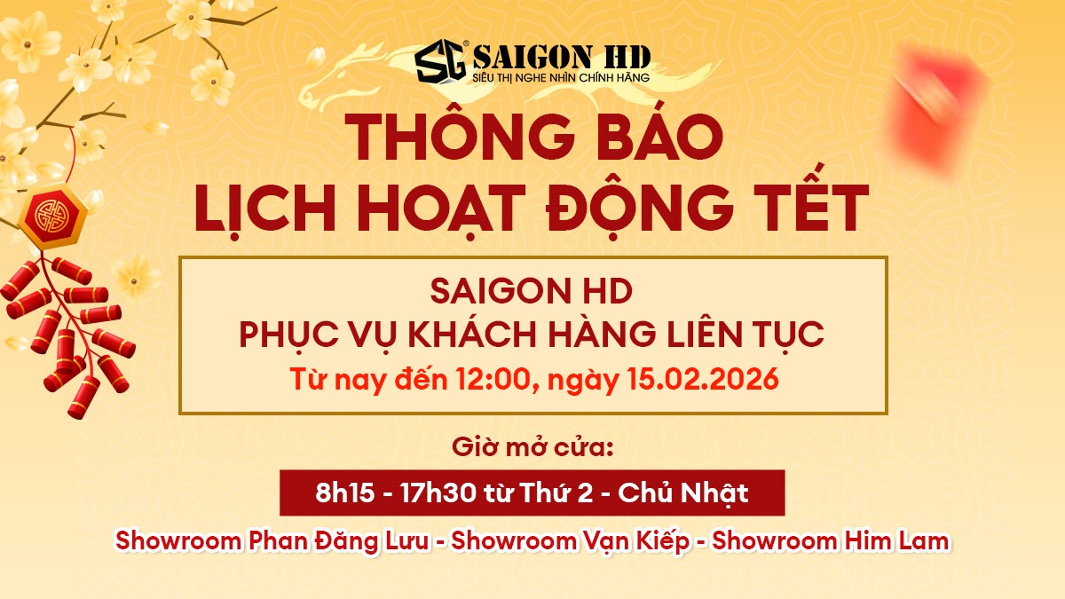 Thông báo Lịch hoạt động Showroom SAIGON HD Tết Bính Ngọ 2026