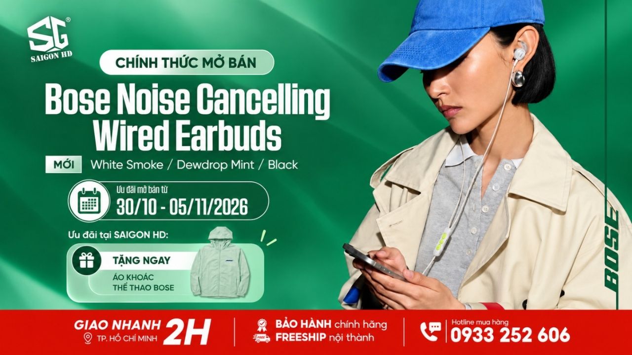 Bose Noise Cancelling Wired Earbuds chính thức mở bán – Tặng ngay áo khoác thể thao Bose
