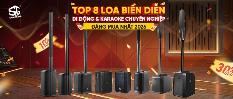 Khuyến mãi Top 8 loa PA biểu diễn di động & Karaoke chuyên nghiệp Bose, JBL, Electro-Voice chính hãng đáng mua nhất 2026