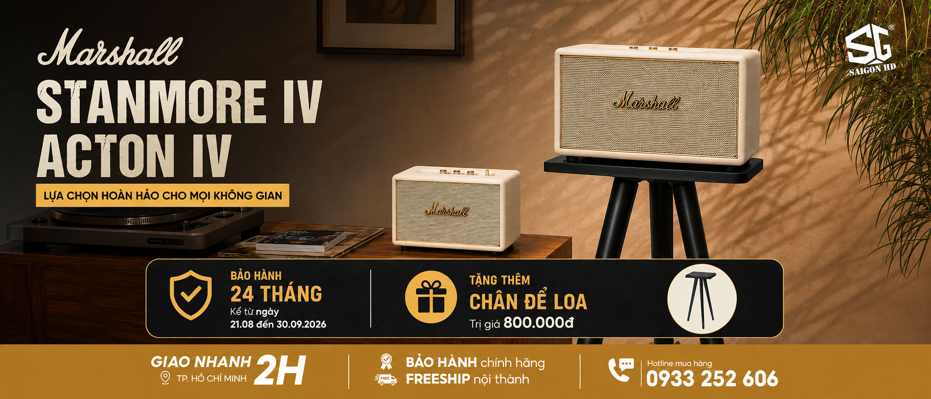 Mua Marshall Stanmore IV, Acton IV tặng chân loa 800.000 VNĐ – Ưu đãi hấp dẫn