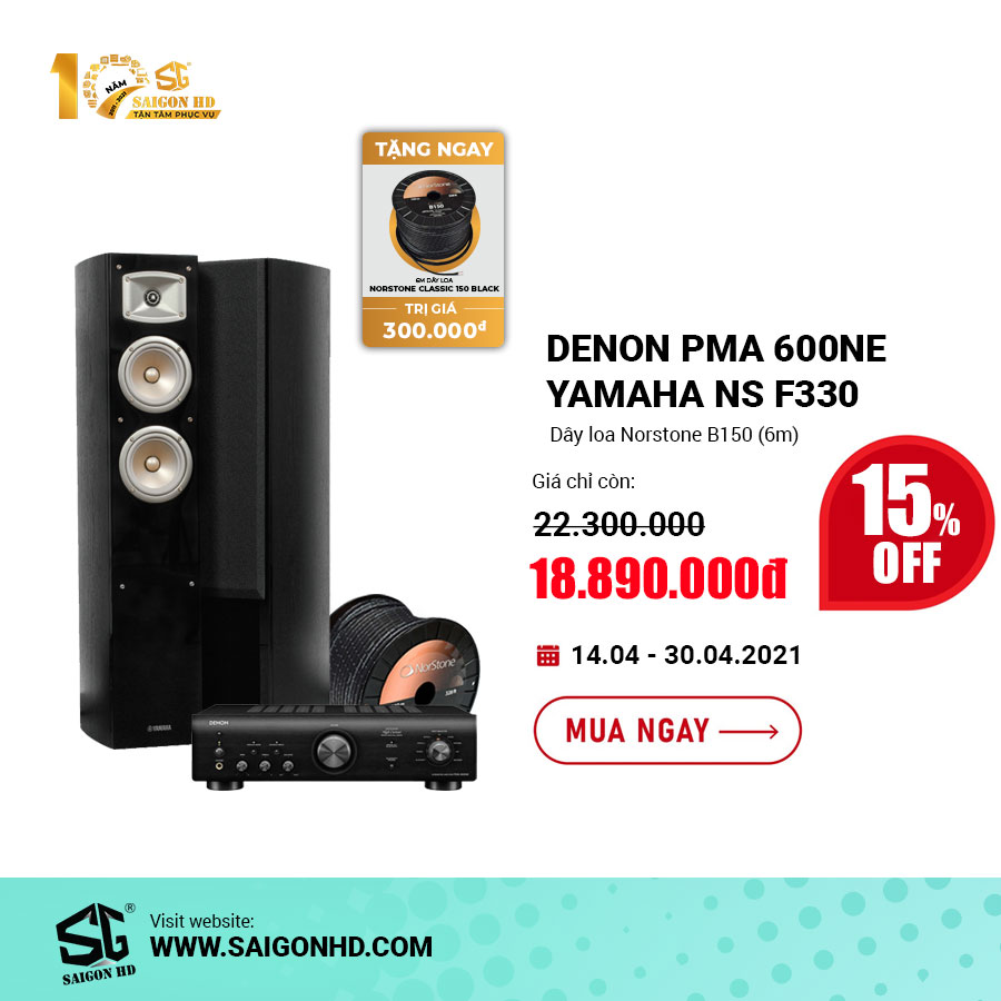 Dàn âm thanh nghe nhạc Denon PMA 600NE - Yamaha NS F330