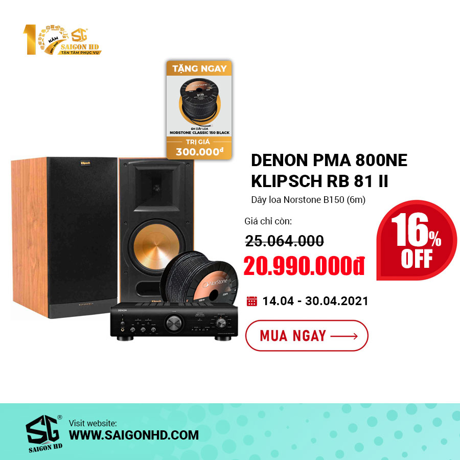 Dàn âm thanh nghe nhạc Denon PMA 800NE - Klipsch RB-81 II