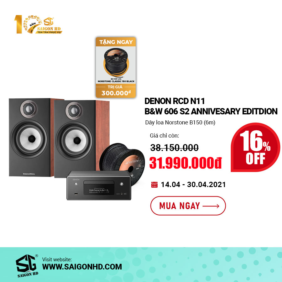 Dàn âm thanh nghe nhạc Denon RCD N11 - B&W 606 S2 Annivesary Edition