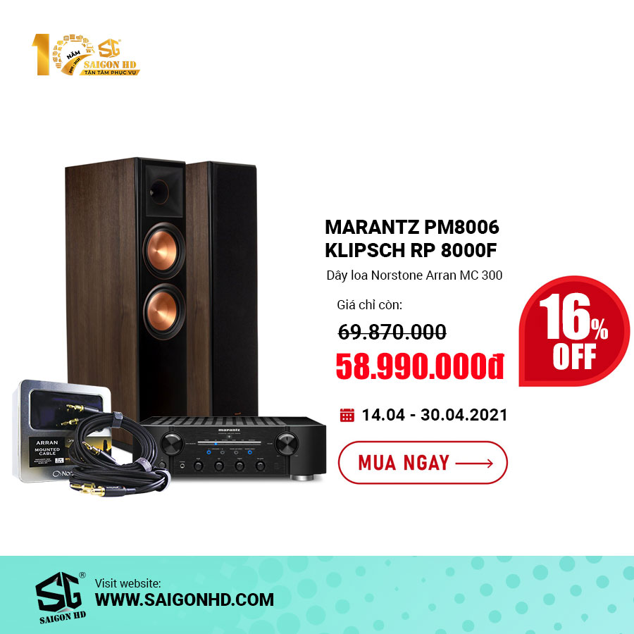 Dàn âm thanh nghe nhạc Marantz PM8006 - Klipsch RP 8000F