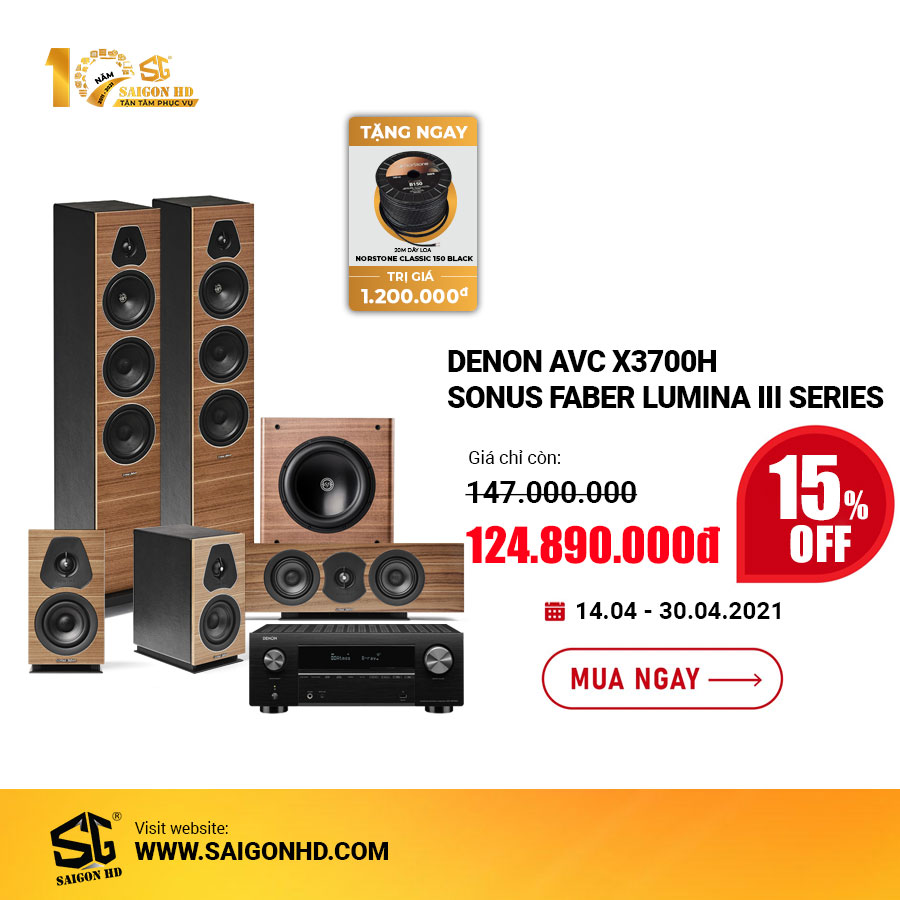 Dàn âm thanh xem phim 5.1 Denon AVC X3700H - Sonus Faber Lumina III Series