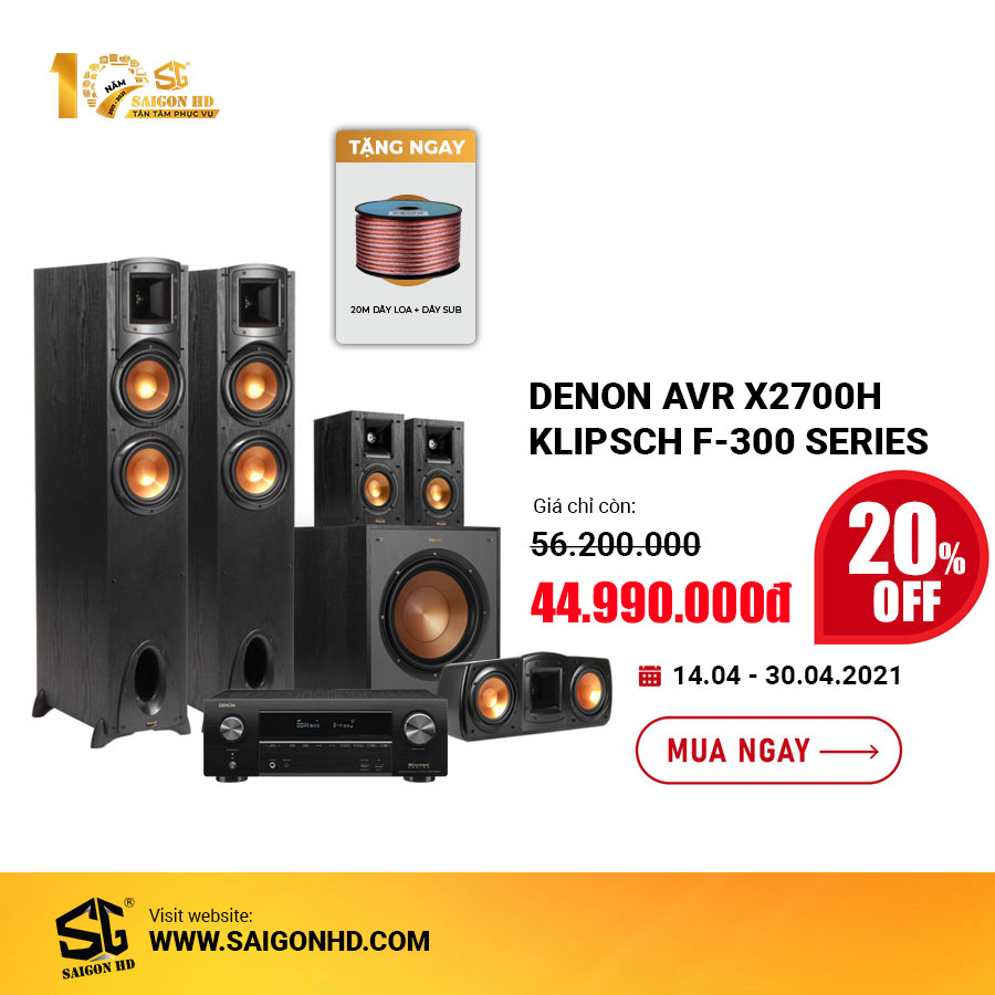 Dàn âm thanh xem phim 5.1 Denon AVR X2700H - Klipsch F-300 Series