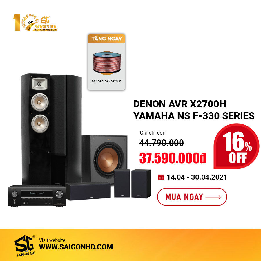 Dàn âm thanh xem phim 5.1 Denon AVR X2700H - Yamaha NS F330 Series