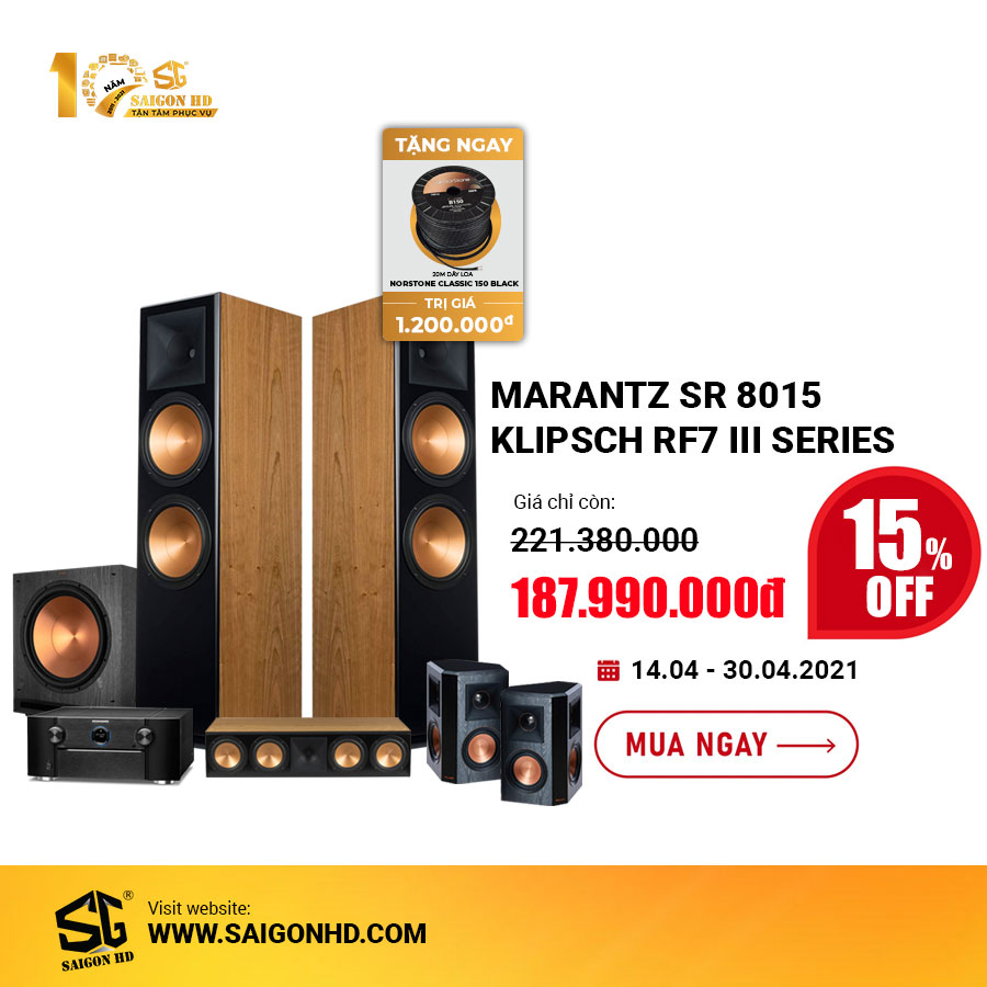 Dàn âm thanh xem phim 5.1 Marantz SR8015 - Klipsch RF-7 III Series