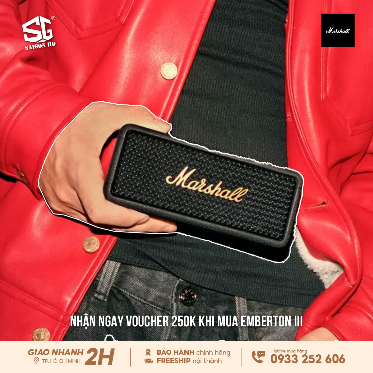 Chương trình khuyến mãi loa Bluetooth di động Marshall Emberton III chính hãng giá rẻ nhất 2025