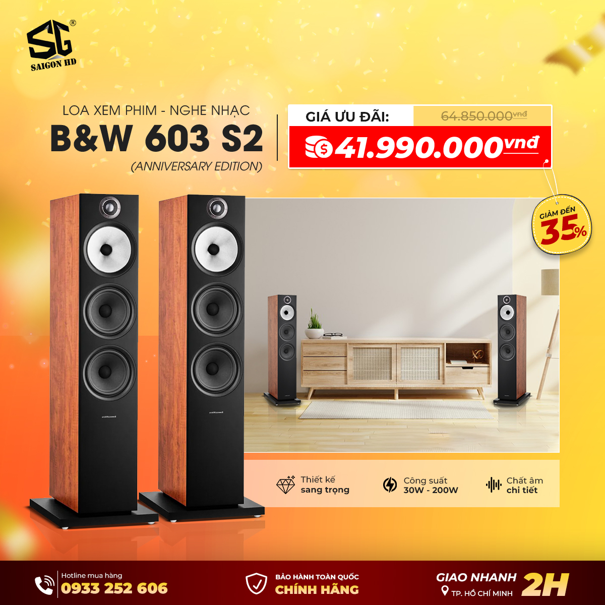 Khuyến mãi giảm giá loa cột B&W 603 S2 Anniversary Edition cực sốc