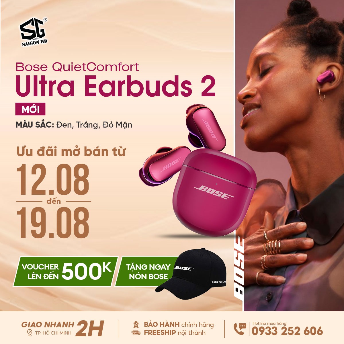 Khuyến mãi tai nghe True Wireless chống ồn Bose QuietComfort Ultra Earbuds 2nd Gen mới nhất 2025