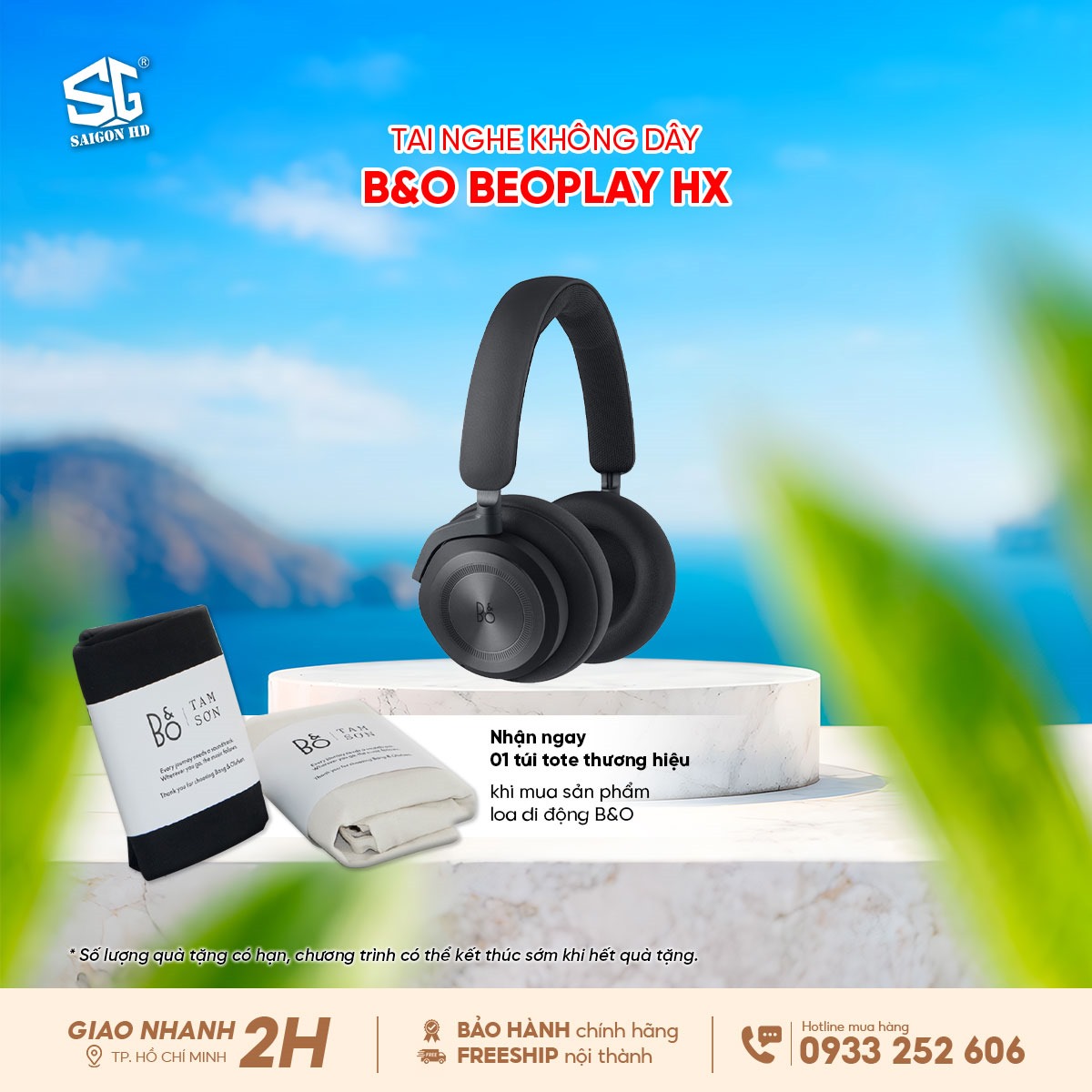 Khuyến mãi tai nghe Bluetooth không dây khử tiếng ồn B&O Beoplay HX chính hãng
