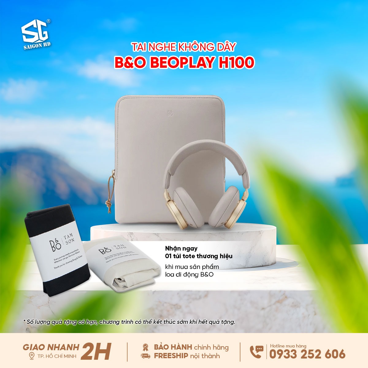Khuyến mãi tai nghe không dây Bluetooth chống ồn cao cấp B&O Beoplay H100 sang trọng chính hãng