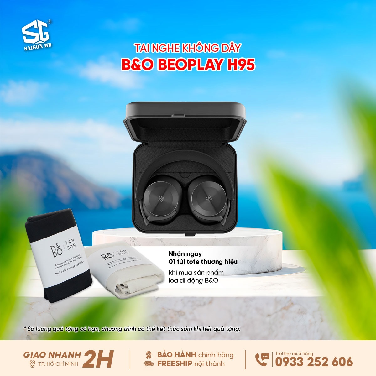 Khuyến mãi tai nghe không dây Bluetooth chống ồn cao cấp B&O Beoplay H95 chính hãng