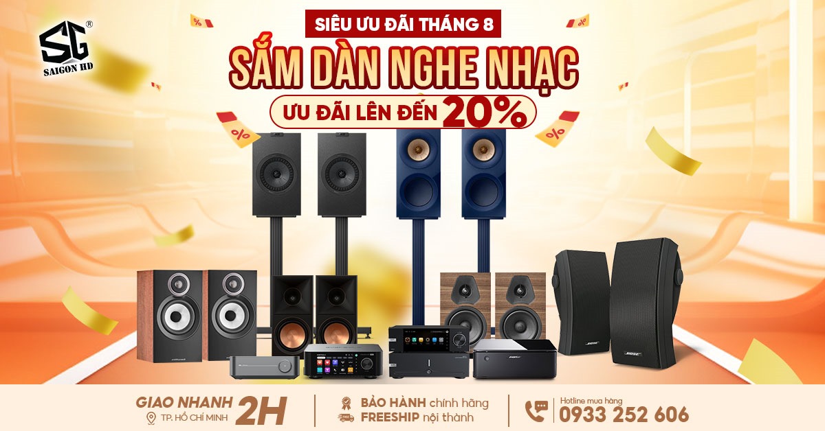 Khuyến mãi dàn âm thanh nghe nhạc chính hãng nhỏ gọn phối ghép từ Bose, Eversolo, WiiM, KEF, B&W, Klipsch, Sonus Faber cao cấp