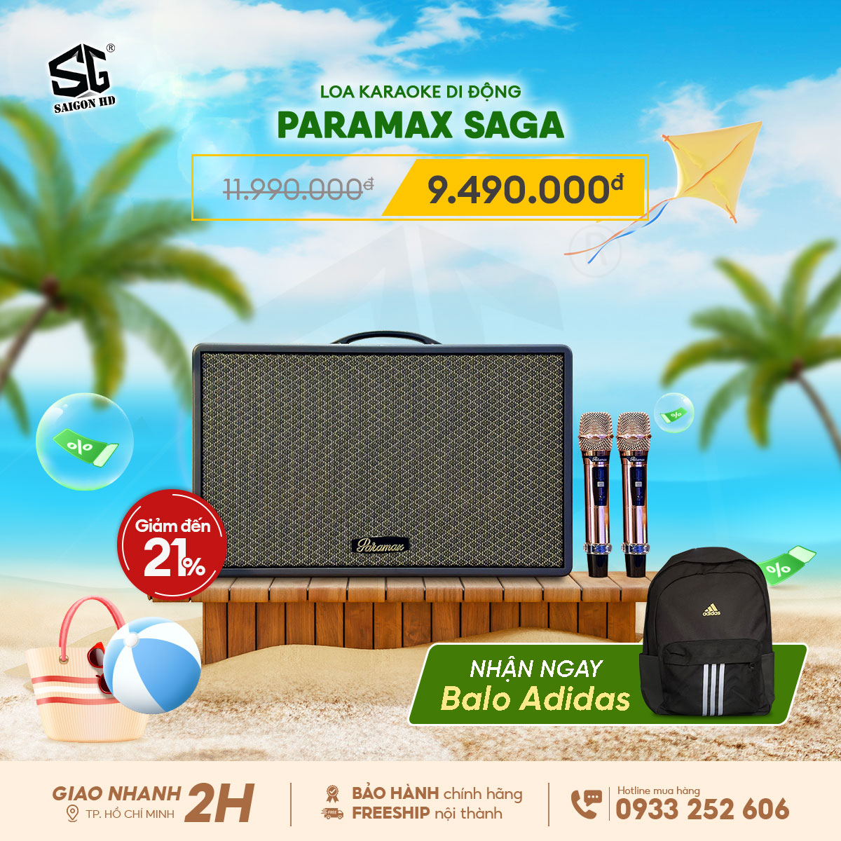 Khuyến mãi giảm giá loa kéo Karaoke Bluetooth di động Paramax Saga chính hãng giá rẻ nhất 2025