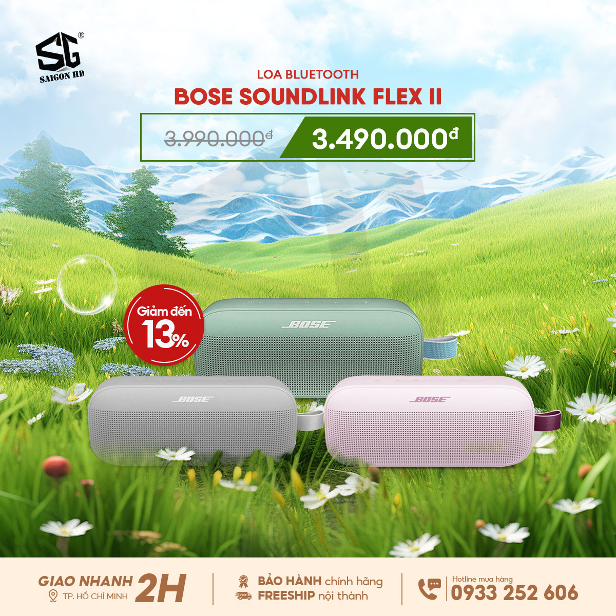 Khuyến mãi loa Bluetooth di động Bose SoundLink Flex II chính hãng giá rẻ nhất 2025