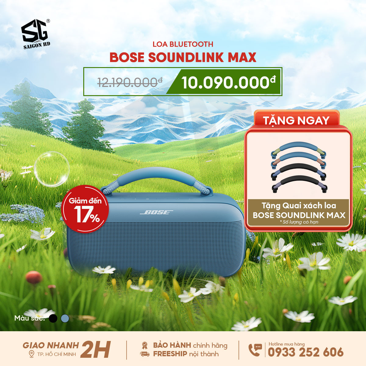 Khuyến mãi loa Bluetooth di động Bose SoundLink Max chính hãng giá rẻ nhất 2025