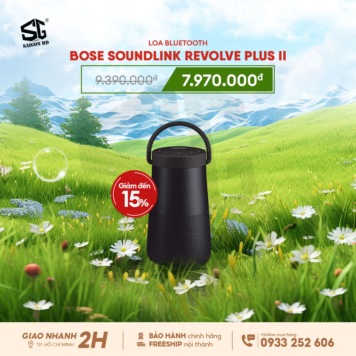 Khuyến mãi loa Bluetooth di động Bose SoundLink Revolve Plus II chính hãng giá rẻ nhất 2025