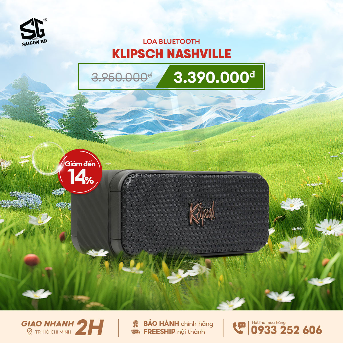 Khuyến mãi giảm giá loa Bluetooth di động Klipsch Nashville chính hãng giá rẻ nhất 2025
