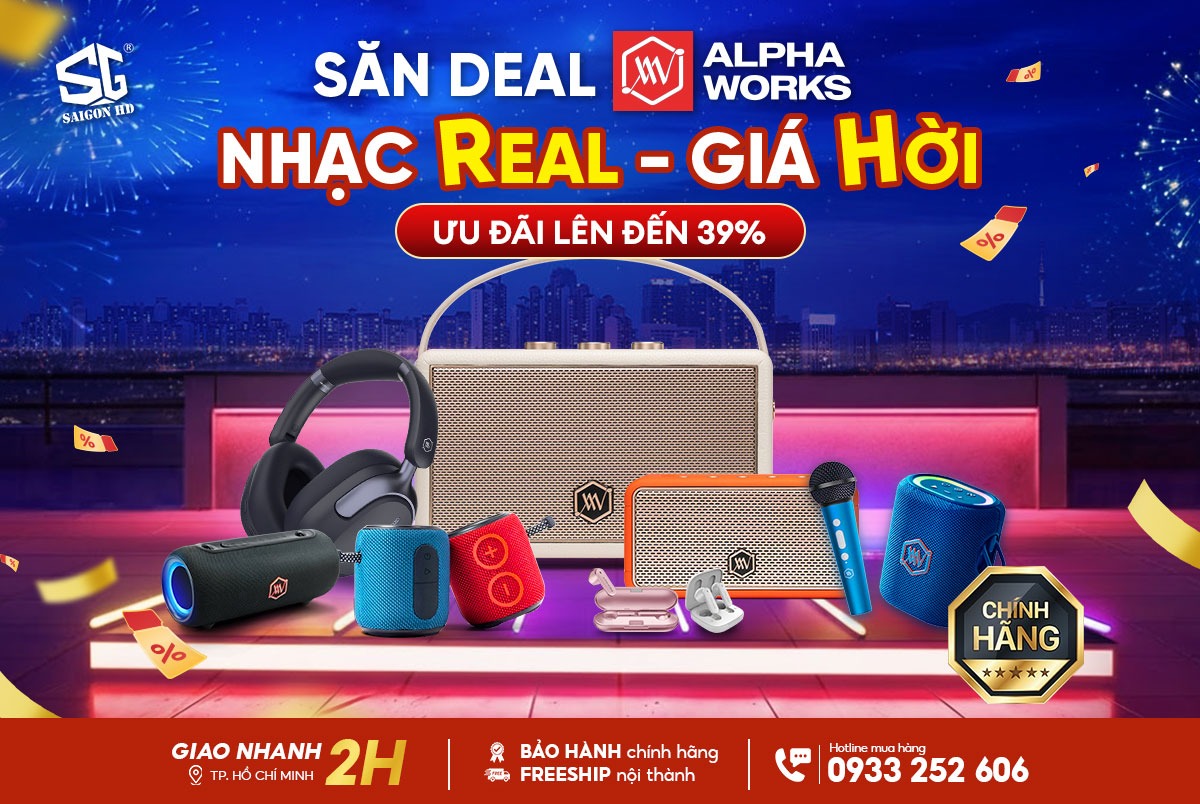 Chương tr&igrave;nh khuyến m&atilde;i giảm gi&aacute; loa Bluetooth di động & tai nghe kh&ocirc;ng d&acirc;y Alpha Works ch&iacute;nh h&atilde;ng