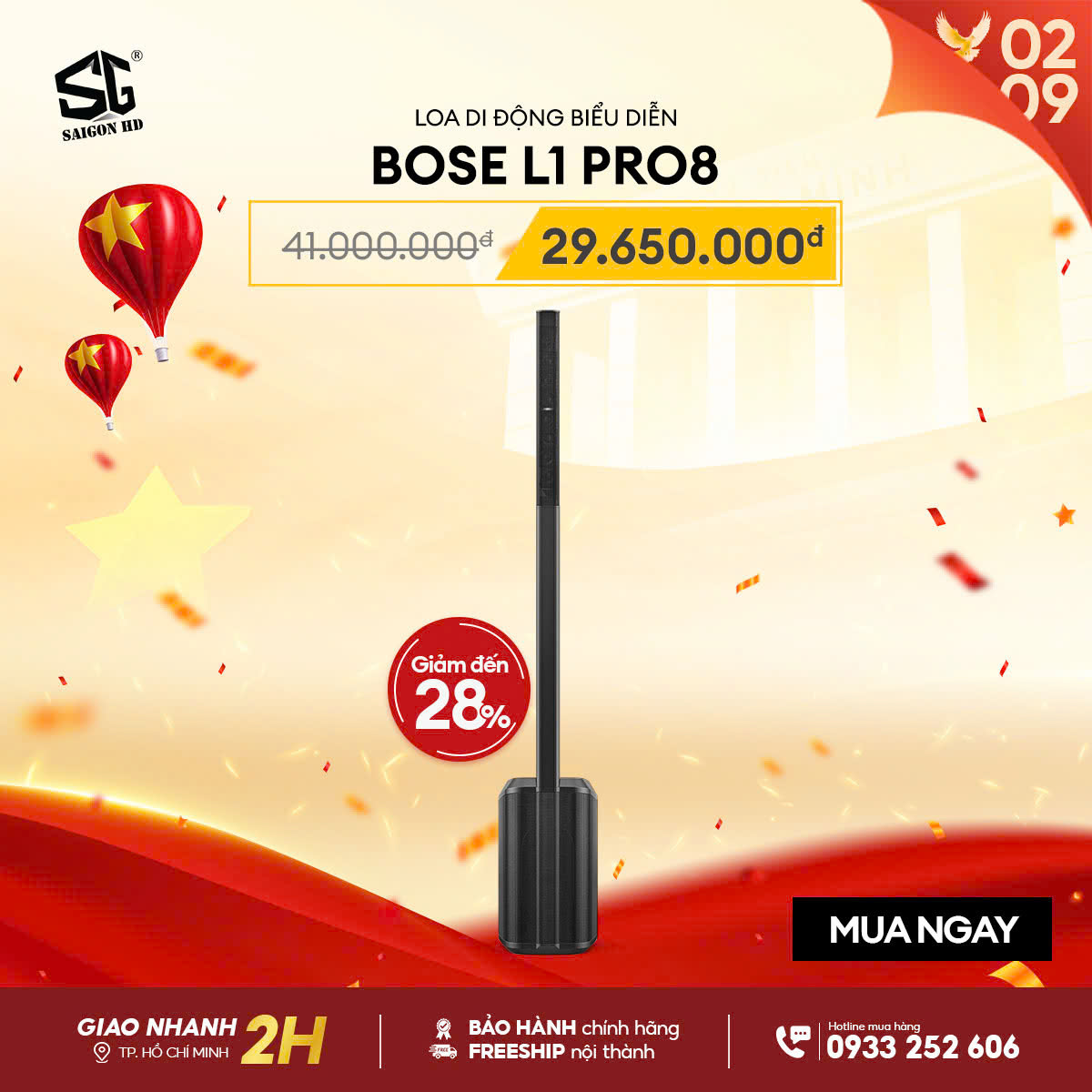 Khuyến mãi giảm giá khủng loa PA biểu diễn di động & Karaoke Line Array Bose L1 Pro8 chính hãng giá rẻ nhất