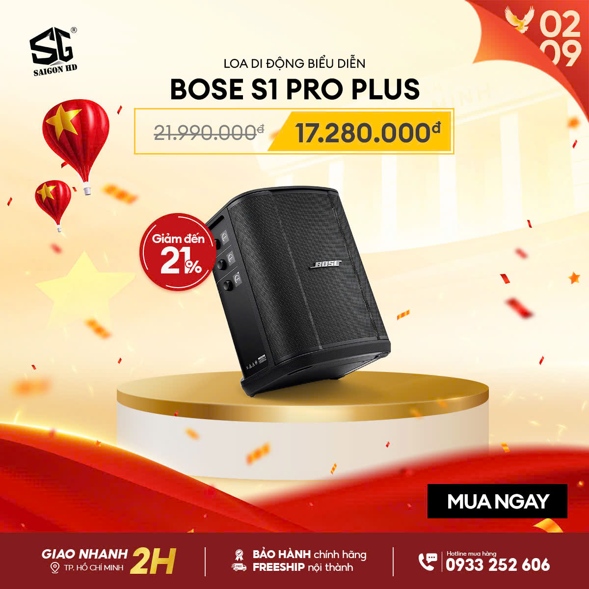 Khuyến mãi giảm giá khủng loa PA biểu diễn di động & Karaoke Bluetooth Bose S1 Pro Plus chính hãng giá rẻ nhất