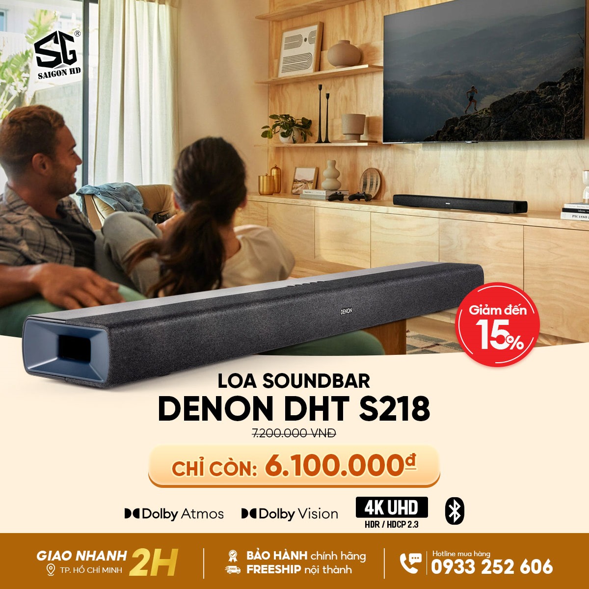 Khuyến mãi giảm giá loa SoundBar Denon DHT S218 chính hãng giá rẻ nhất