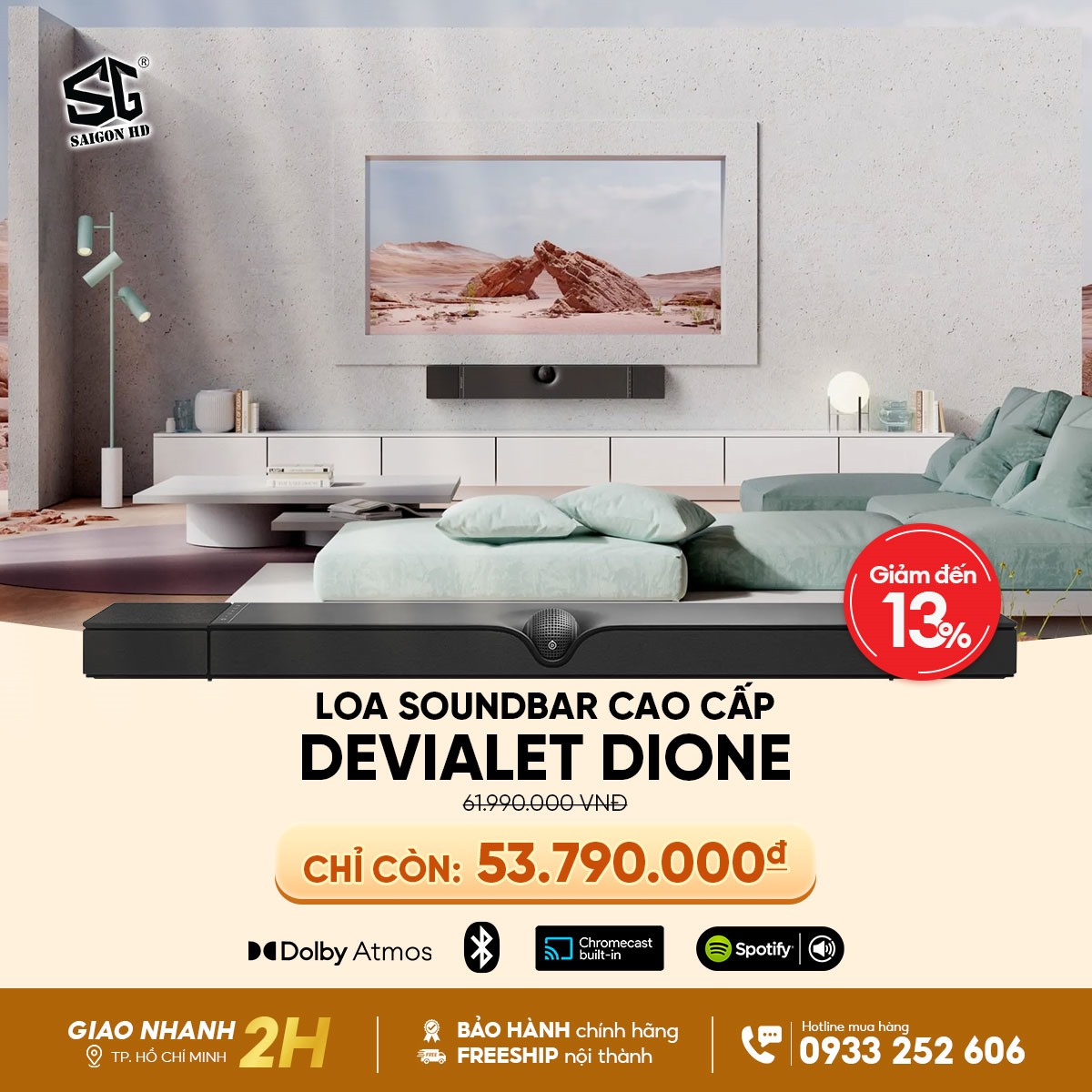 Khuyến mãi giảm giá loa SoundBar sang trọng Devialet Dione cao cấp chính hãng giá rẻ nhất