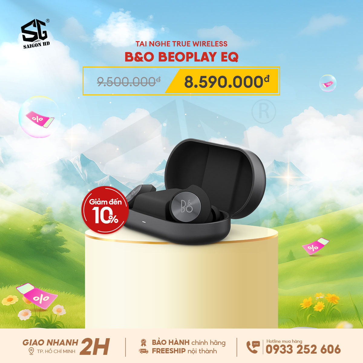 Khuyến mãi giảm giá tai nghe True Wireless chống ồn cao cấp Bang & Olufsend Beoplay EQ chính hãng giá rẻ nhất 2025
