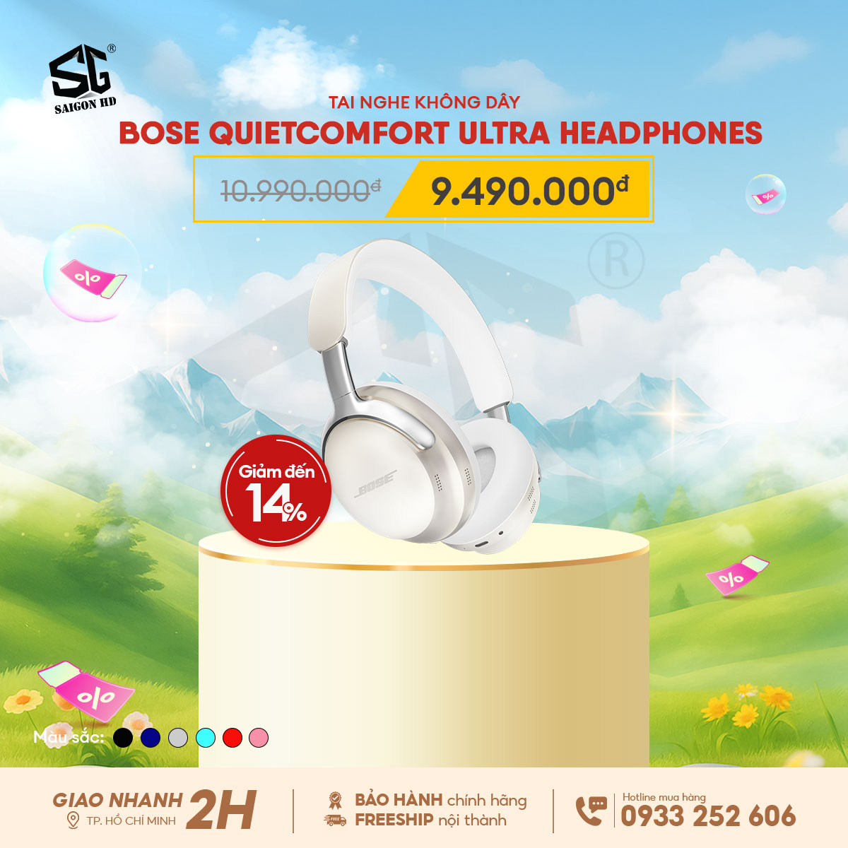 Khuyến mãi giảm giá tai nghe không dây Bluetooth chống ồn Bose QuietComfort Ultra Headphones chính hãng giá rẻ nhất 2025