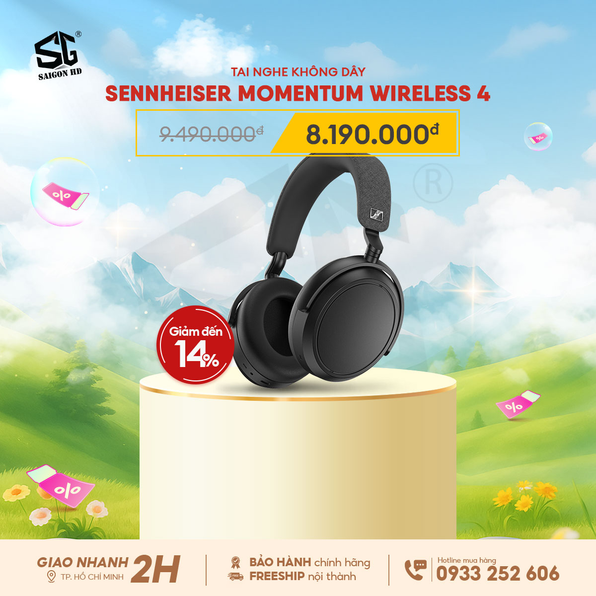 Khuyến mãi giảm giá tai nghe không dây Bluetooth chống ồn Sennheiser Momentum Wireless 4 chính hãng giá rẻ nhất 2025