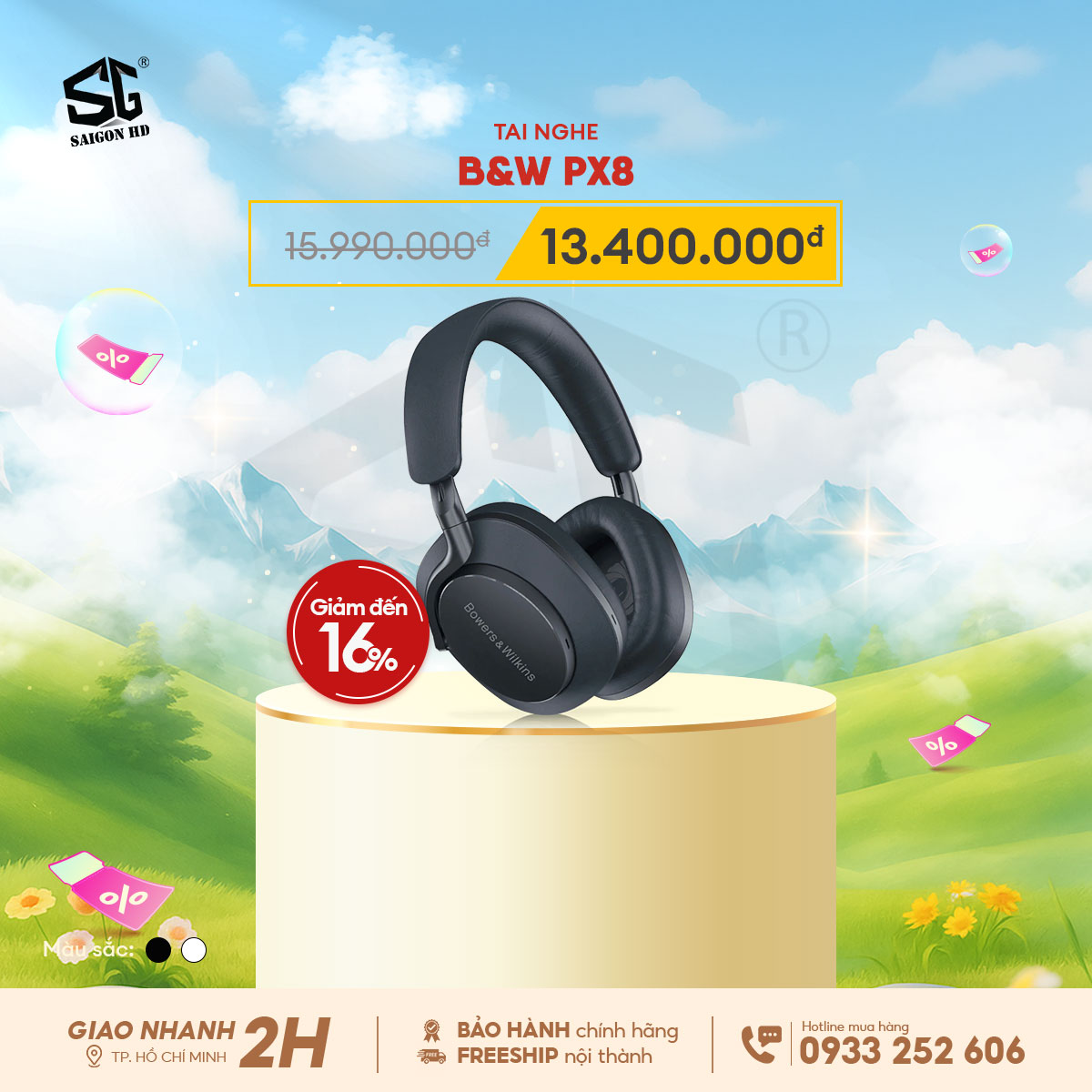 Khuyến mãi giảm giá tai nghe không dây Bluetooth chống ồn B&W PX8 chính hãng giá rẻ nhất 2025