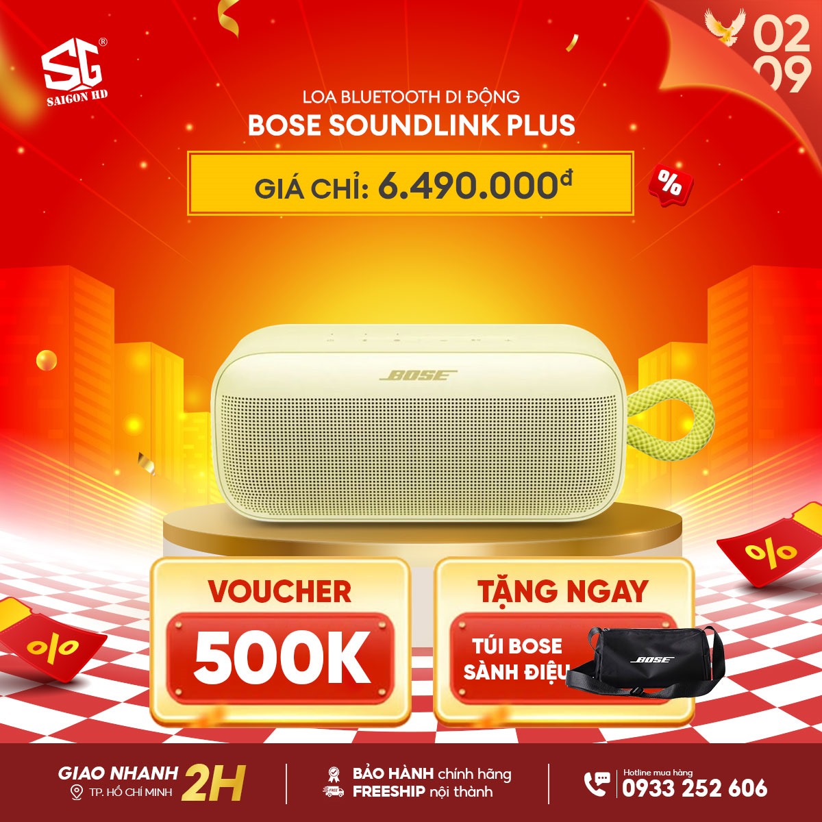 Mừng Quốc khánh 02/09 giảm giá loa Bluetooth di động Bose SoundLink Plus chính hãng giá rẻ nhất