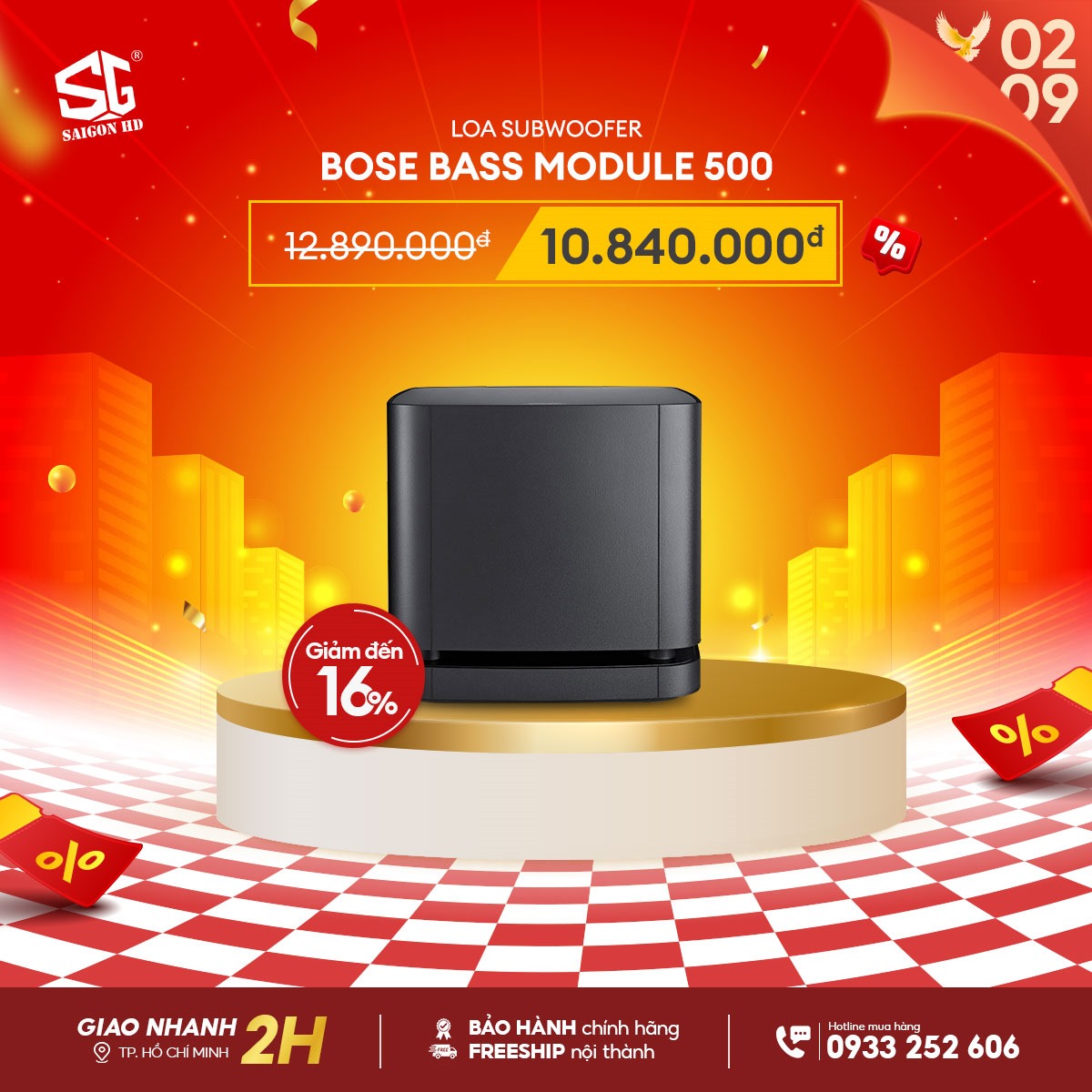 Mừng Quốc khánh 02/09 giảm giá loa siêu trầm không dây Bose Bass Module 500 chính hãng giá rẻ nhất