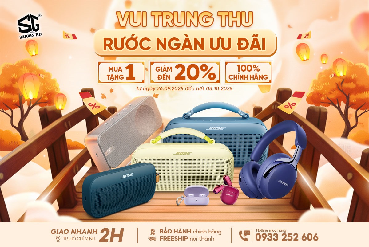 Chương trình khuyến mãi Trung thu 2025 dành cho loa Bluetooth di động & Tai nghe Bose chính hãng