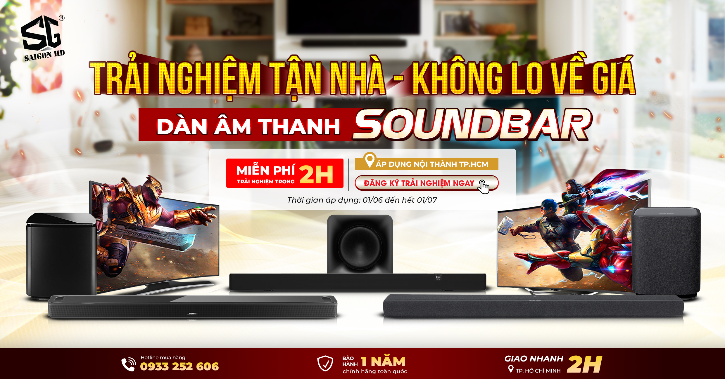 Trải nghiệm miễn phí dàn âm thanh SoundBar chính hãng tại nhà 2025