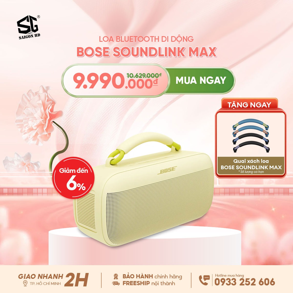 Khuyến m&atilde;i mừng ng&agrave;y 8/3 giảm gi&aacute; loa Bluetooth di động Bose SoundLink Max ch&iacute;nh h&atilde;ng gi&aacute; rẻ nhất