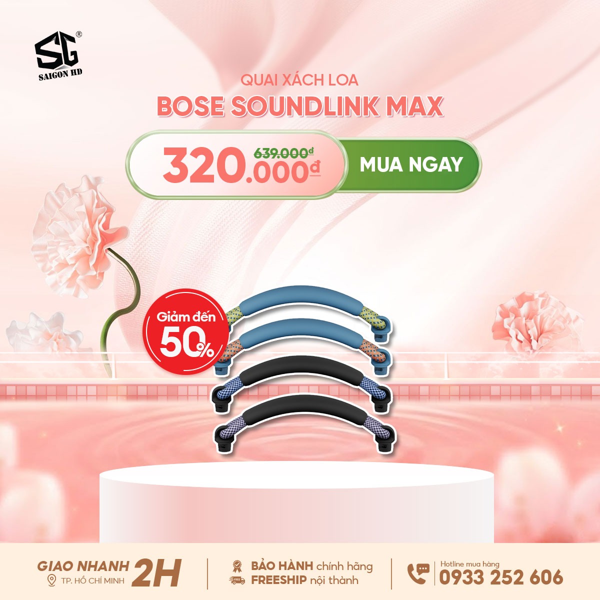 Khuyến m&atilde;i mừng ng&agrave;y 8/3 giảm gi&aacute; quai x&aacute;ch loa Bluetooth di động Bose SoundLink Max ch&iacute;nh h&atilde;ng gi&aacute; rẻ nhất