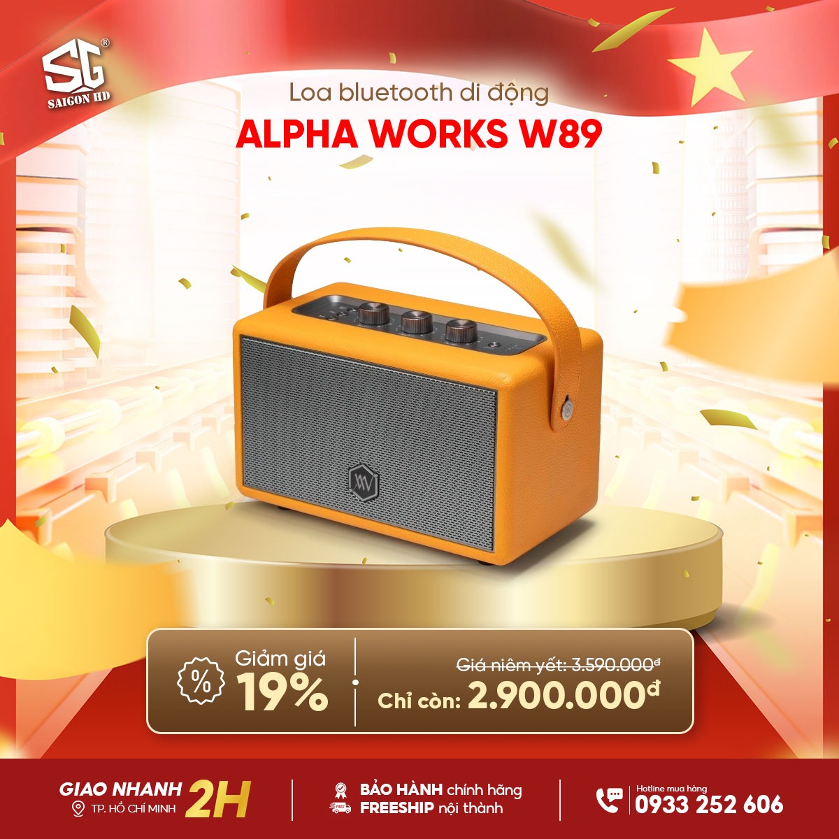 Loa Bluetooth di động Alpha Works W89 ch&iacute;nh h&atilde;ng gi&aacute; rẻ nhất