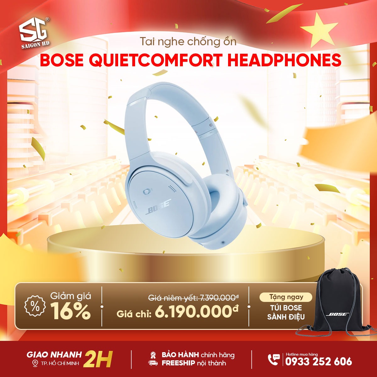 Tai nghe Bluetooth chống ồn Bose QuietComfort Headphones ch&iacute;nh h&atilde;ng gi&aacute; rẻ nhất