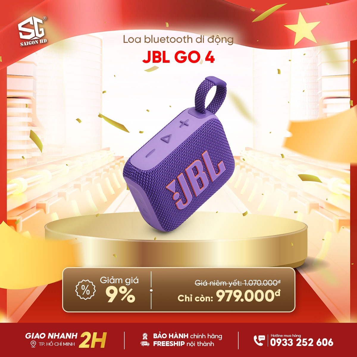 Loa Bluetooth di động JBL Go 4 ch&iacute;nh h&atilde;ng gi&aacute; rẻ nhất