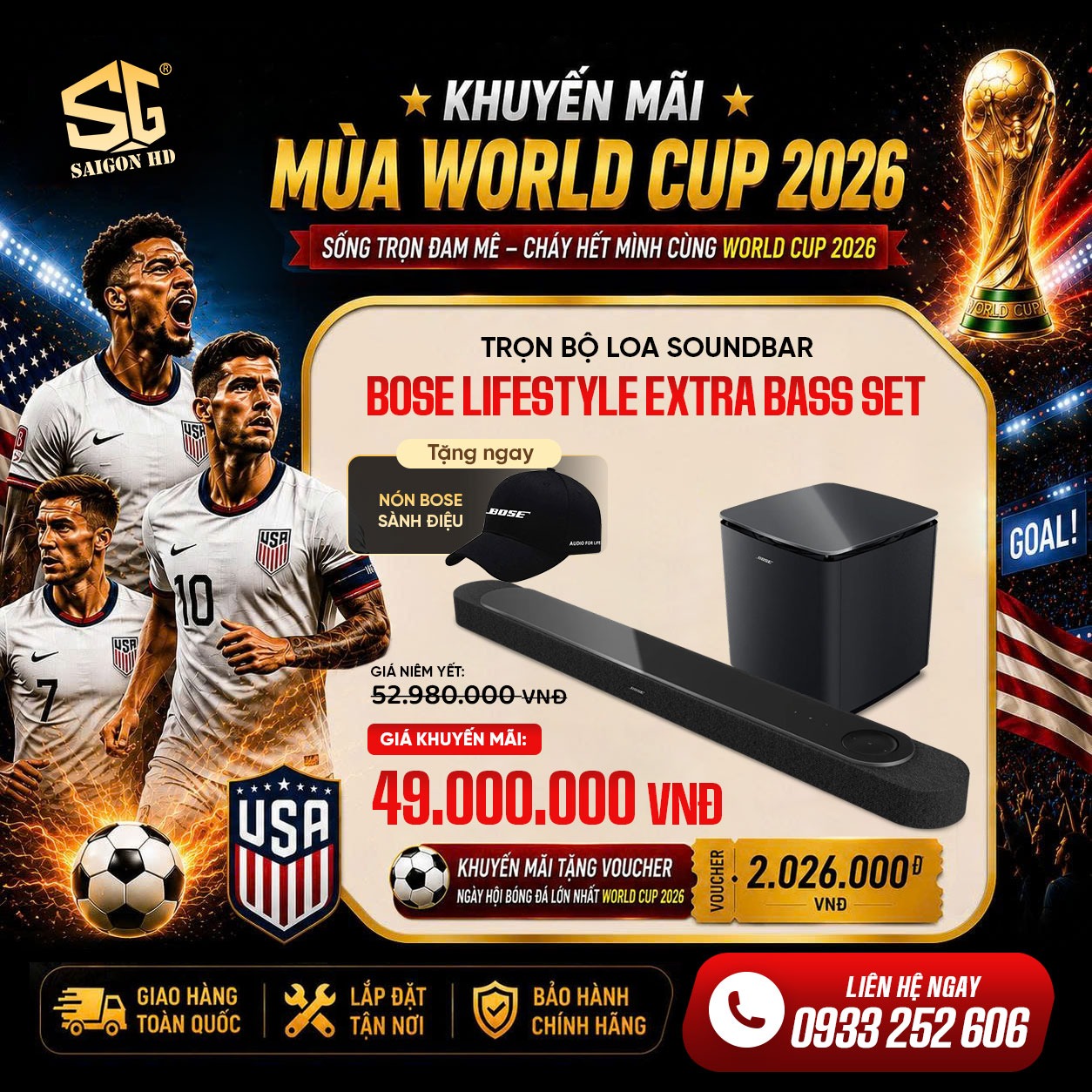 D&agrave;n loa SoundBar Bose Lifestyle Ultra Extra Bass Set khuyến m&atilde;i m&ugrave;a World Cup 2026