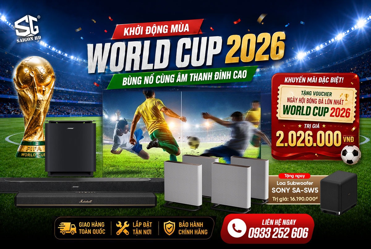 Top 6 d&agrave;n &acirc;m thanh giải tr&iacute; gia đ&igrave;nh cao cấp Bose - Sony - JBL - Marshall - Devialet - Klipsch khuyến m&atilde;i m&ugrave;a World Cup 2026