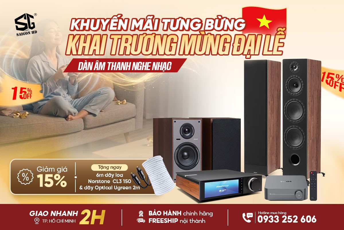 Chương tr&igrave;nh khuyến m&atilde;i d&agrave;n &acirc;m thanh nghe nhạc ch&iacute;nh h&atilde;ng Denon, Cambridge Audio, WiiM, Eversolo, B&W, Elipson, Monitor Audio ch&iacute;nh h&atilde;ng gi&aacute; rẻ nhất