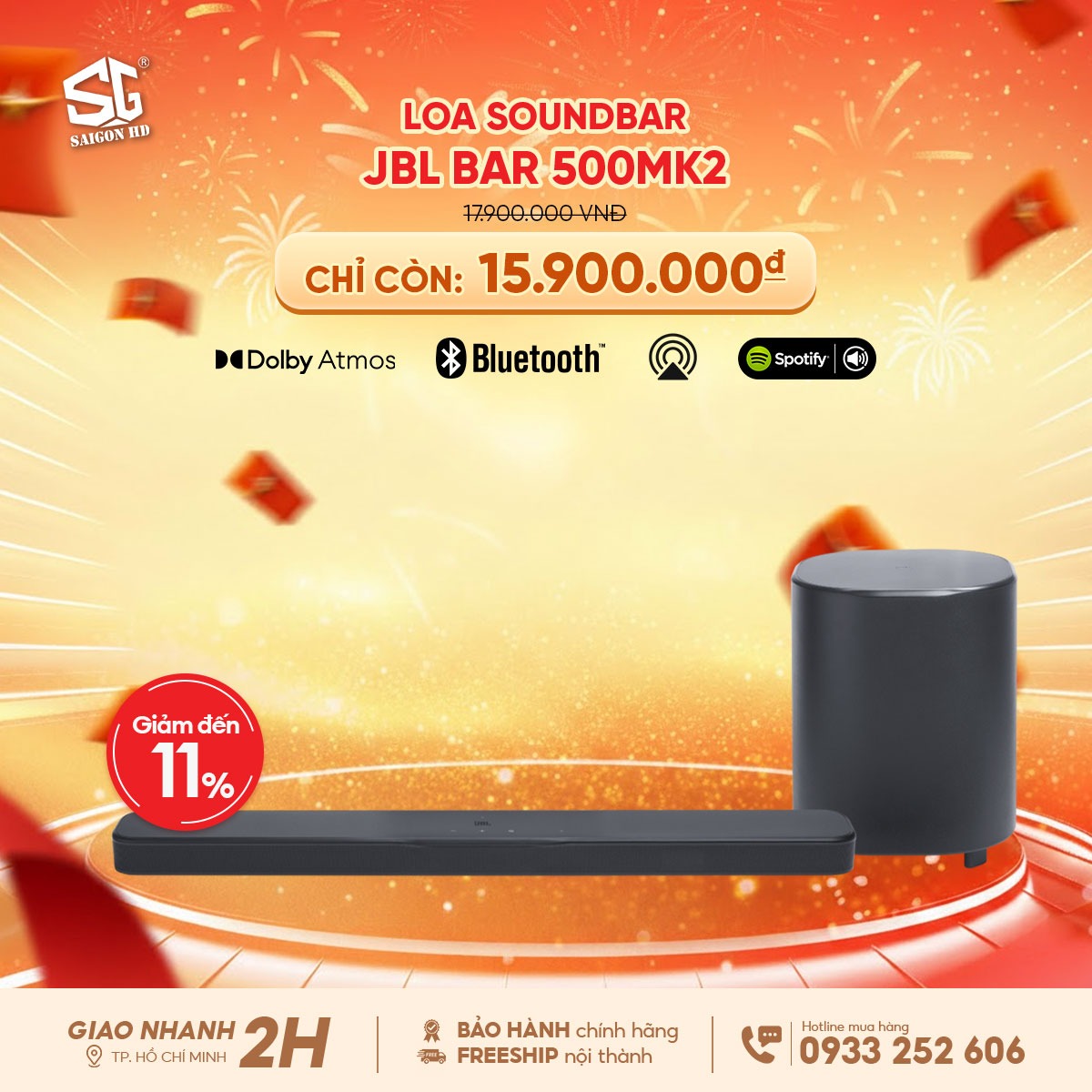 Khuyến m&atilde;i giảm gi&aacute; loa SoundBar cao cấp JBL Bar 500MK2 ch&iacute;nh h&atilde;ng rẻ nhất