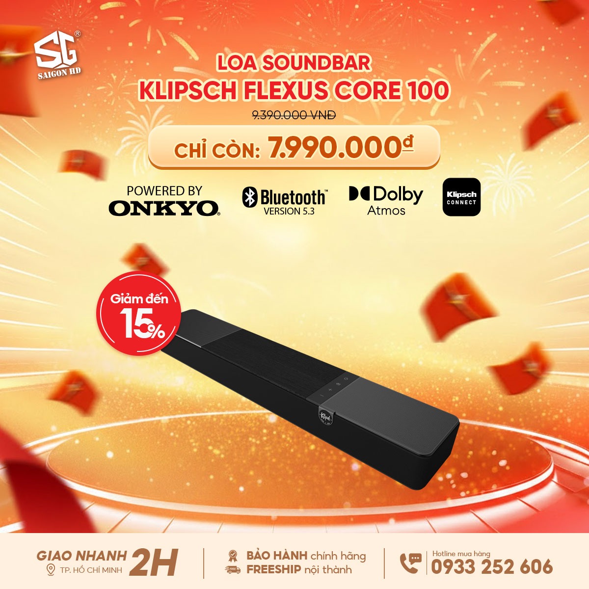 Khuyến m&atilde;i giảm gi&aacute; loa SoundBar cao cấp Klipsch Flexus Core 100 ch&iacute;nh h&atilde;ng rẻ nhất