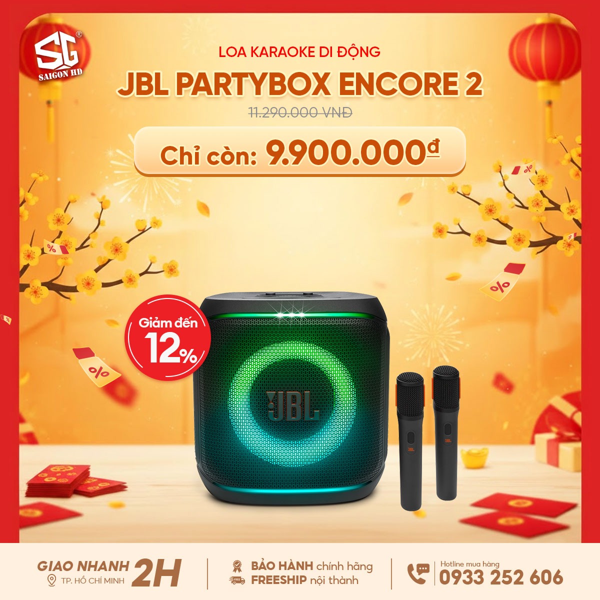Khuyến m&atilde;i giảm gi&aacute; loa k&eacute;o Karaoke Bluetooth di động JBL PartyBox Encore 2 ch&iacute;nh h&atilde;ng rẻ nhất